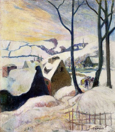 Breton Village Under Snow by Paul Gauguin